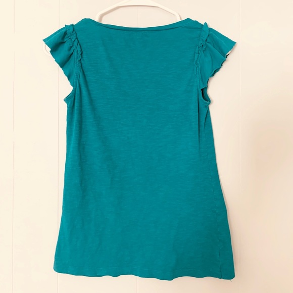 LOFT | petite blue/green blouse - Picture 2 of 4